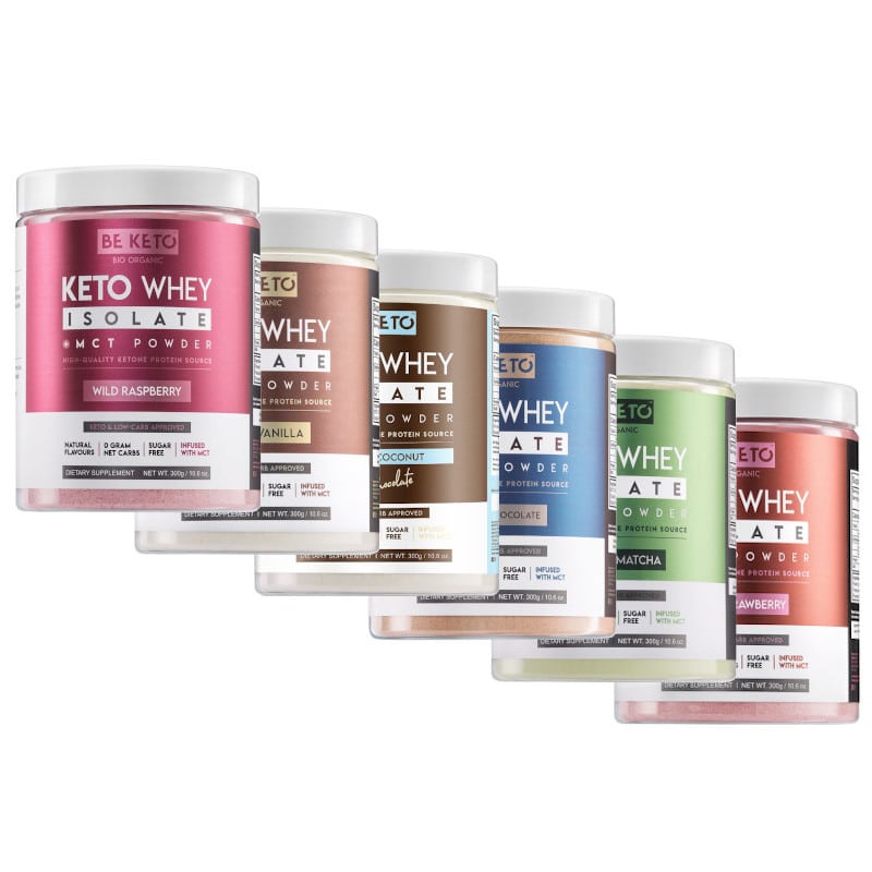 Keto Izolat Białka z olejem MCT BeKeto 300 g - Różne smaki (Smak: organiczna-matcha)