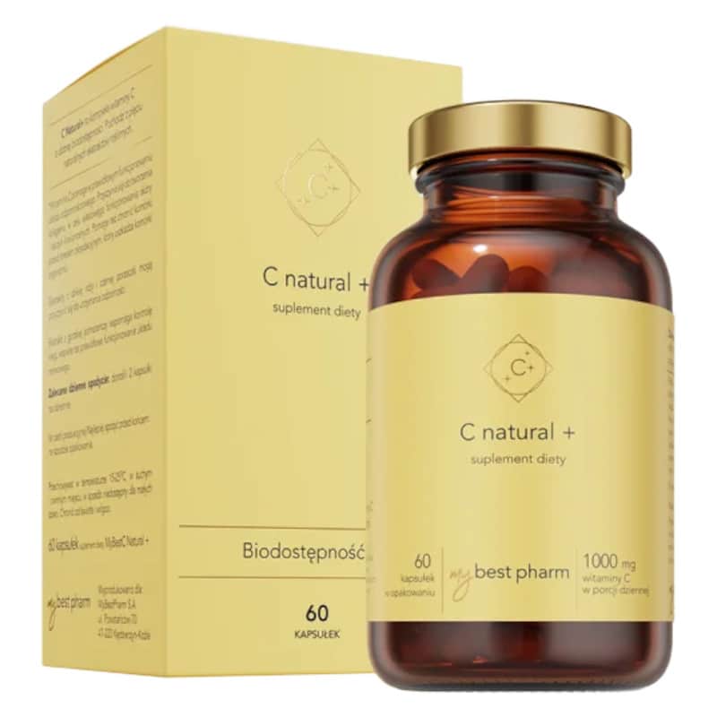 MyBestC Natural+ 1000mg MyBestPharm - Naturalne źródło witaminy C - 30 kapsułek
