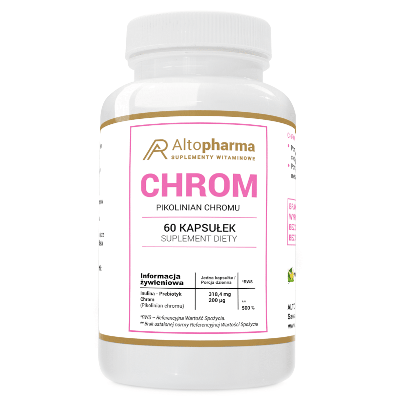 Chrom Alto Pharma - Pokolinian chromu wzbogacony o prebiotyk - 60 kapsułek