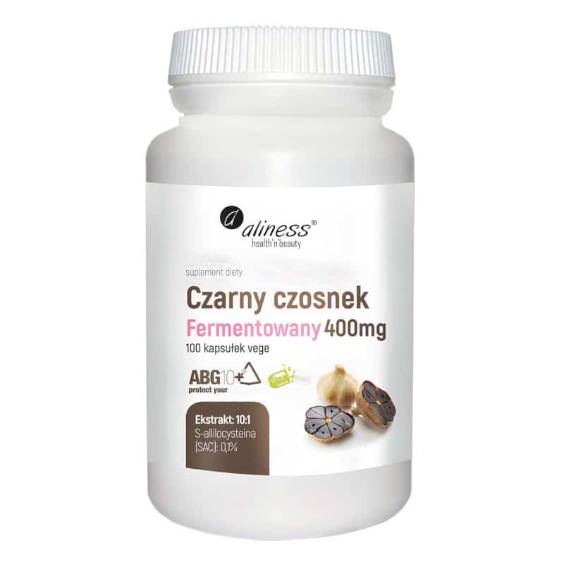Czarny czosnek fermentowany ABG10+ 400 mg Aliness - 100 kapsułek
