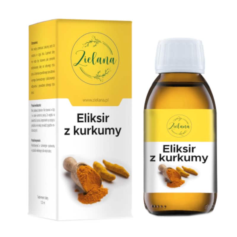 Eliksir z Kurkumy Zielana - Wspomaga trawienie -125ml