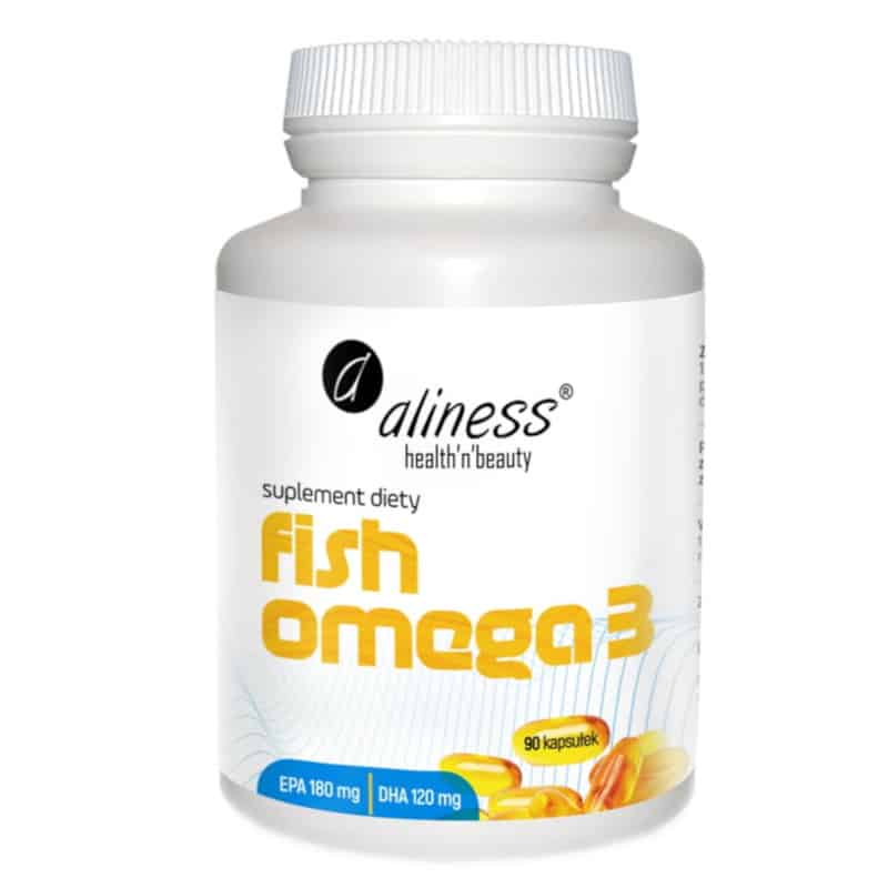 Fish Omega 3 Olej rybi z sardeli europejskiej EPA 180 mg / DHA 120 mg Aliness - 90 kapsułek