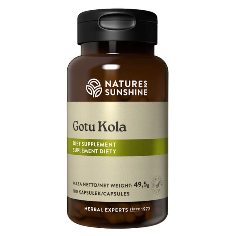 Gotu Kola Nature's Sunshine - Wspomaga prawidłowe krążenie żylne - 100 kapsułek