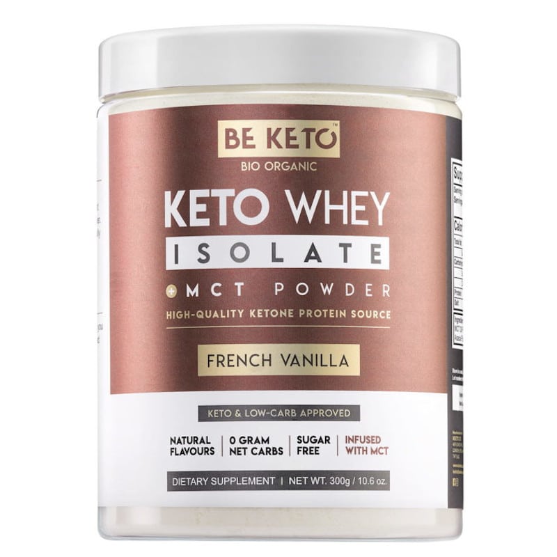 Keto Izolat Białka z olejem MCT BeKeto 300 g - Różne smaki (Smak: swieza-truskawka)