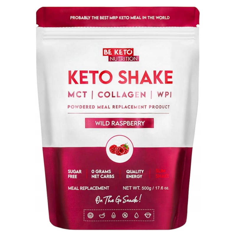 Keto Shake Wzbogacony Olejem MCT oraz Izolatem Białka BeKeto - Różne Smaki 500 g (Smak: naturalna-czekolada)