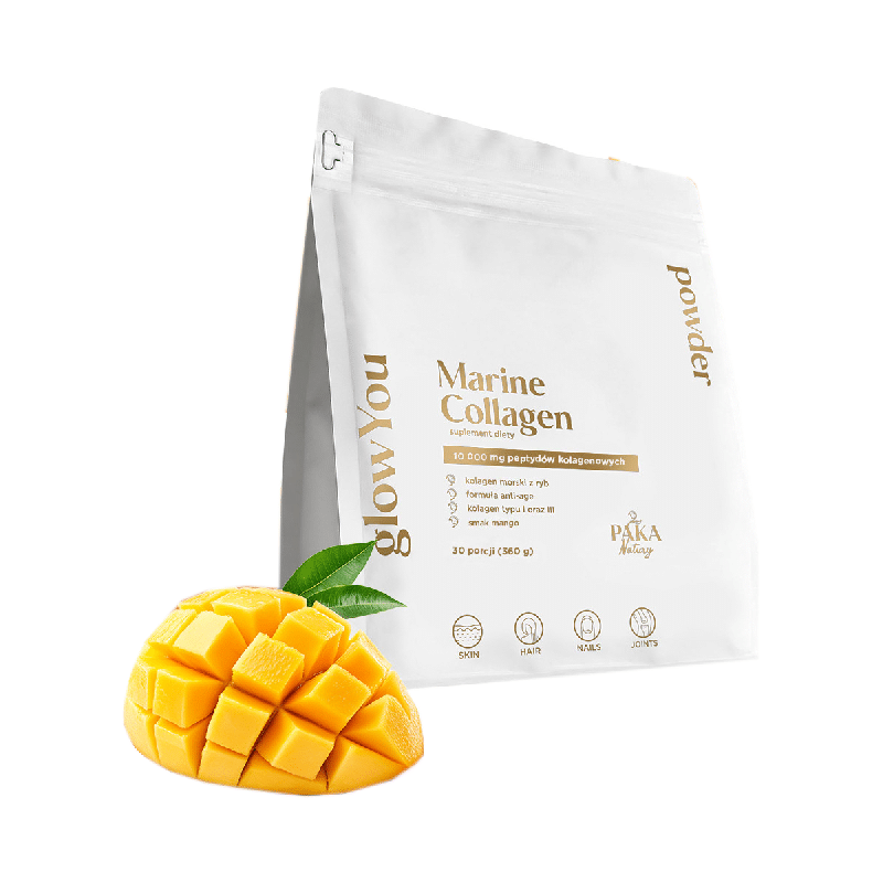 Kolagen morski glowYou Paka Natury - 10 000 mg - 30 porcji do picia o smaku Mango, Arbuz i Cytryna (Smak: arbuz)