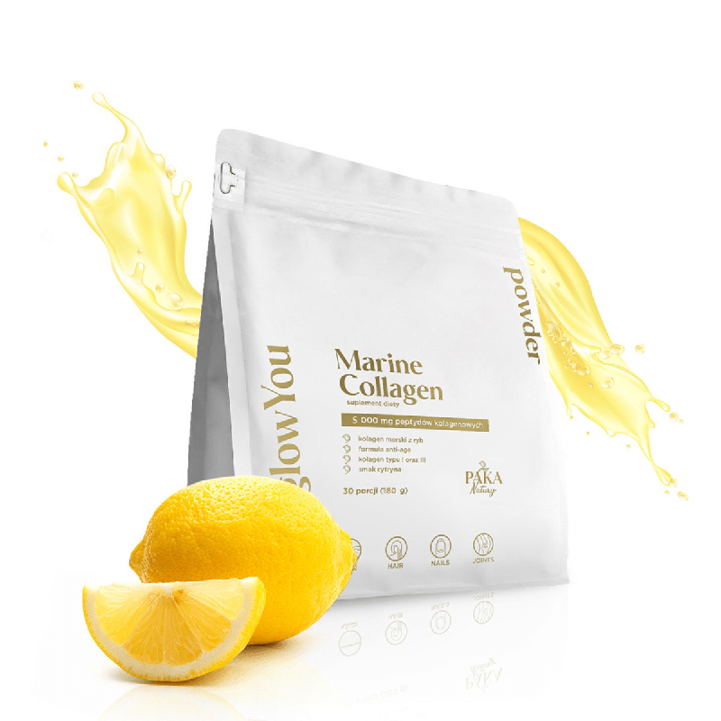 Kolagen morski glowYou Paka Natury - 5 000 mg - Mango, Arbuz i Cytryna - 30 porcji do picia (Smak: arbuz)