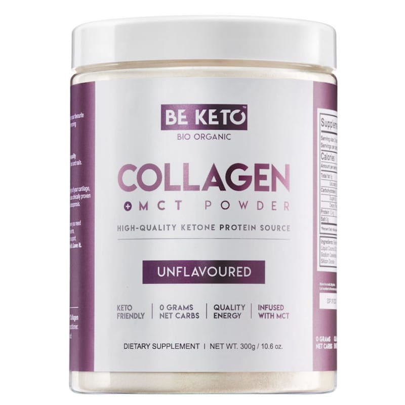 Kolagen z olejem MCT BeKeto w proszku 300 g - Różne smaki (Smak: swieza-truskawka)
