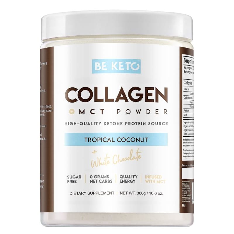 Kolagen z olejem MCT BeKeto w proszku 300 g - Różne smaki (Smak: swieza-truskawka)