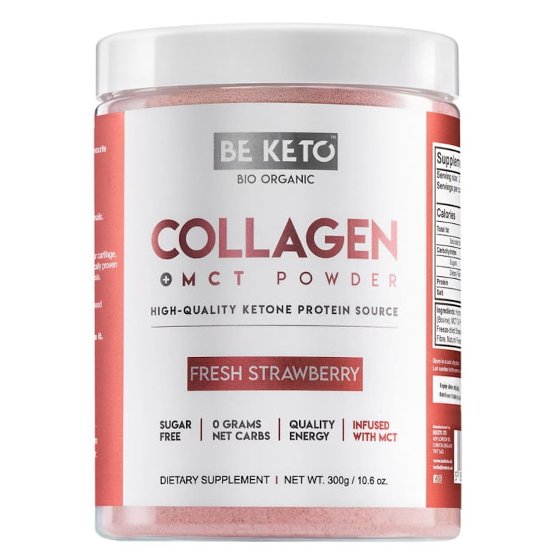 Kolagen z olejem MCT BeKeto w proszku 300 g - Różne smaki (Smak: swieza-truskawka)