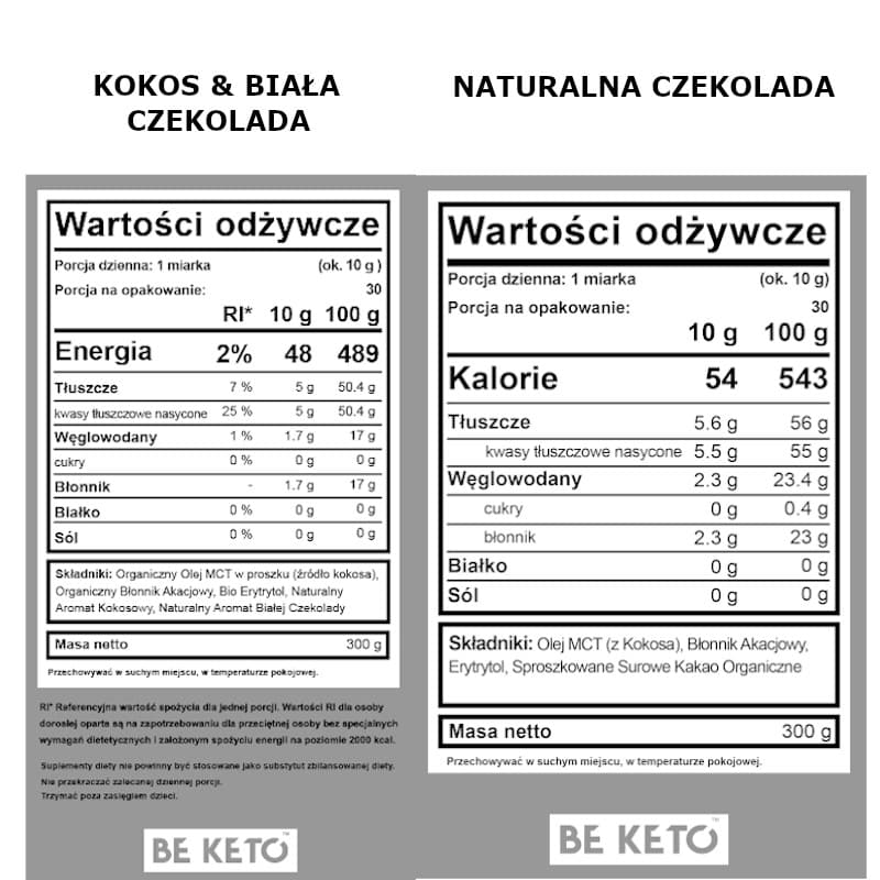 Olej MCT BeKeto w proszku 300 g - Różne smaki (Smak: francuska-wanilia)