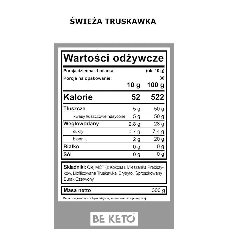 Olej MCT BeKeto w proszku 300 g - Różne smaki (Smak: naturalna-czekolada)