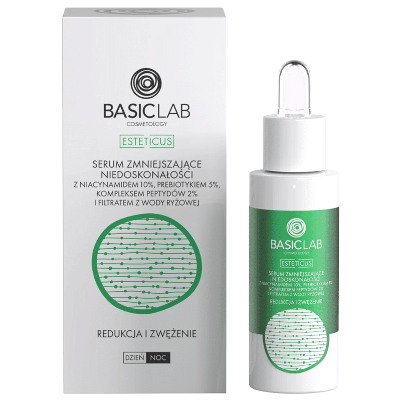Serum zmniejszające niedoskonałości BASICLAB - Redukcja i Zwężenie - 30 ml