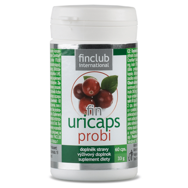 Uricaps probi Finclub - Ekstrakt z żurawiny, inulina, probiotyki - 60 kapsułek