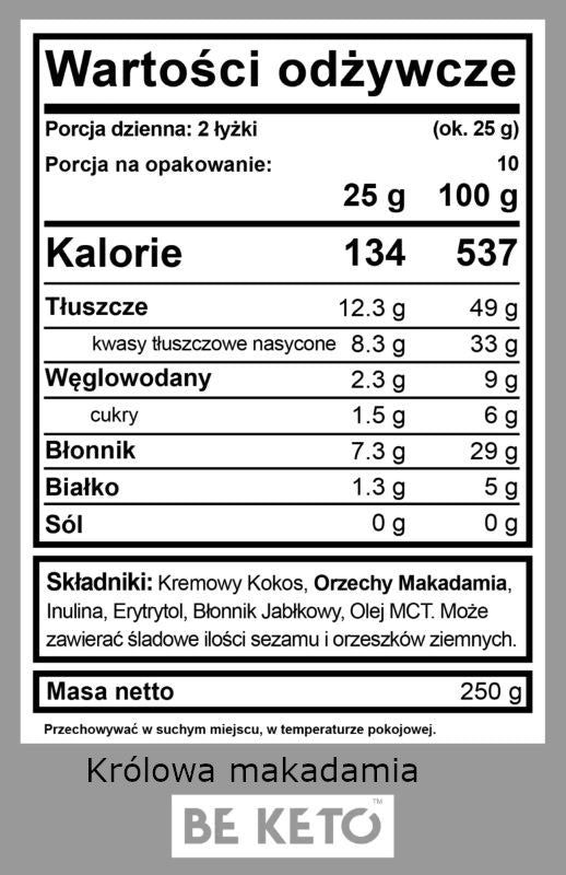 Keto Krem z Olejem MCT BeKeto - Różne Smaki 250 g (Smak: migdal-wanilia)