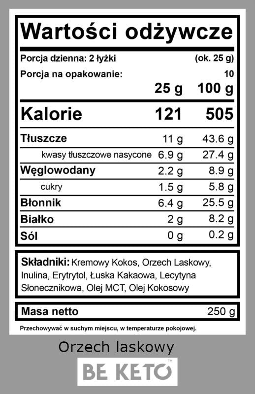 Keto Krem z Olejem MCT BeKeto - Różne Smaki 250 g (Smak: krolowa-makadamia)