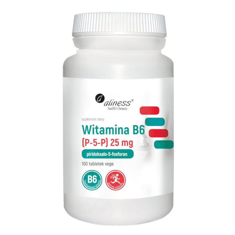 Witamina B6 (P-5-P) 25 mg Aliness - Aktywna forma - 100 tabletek