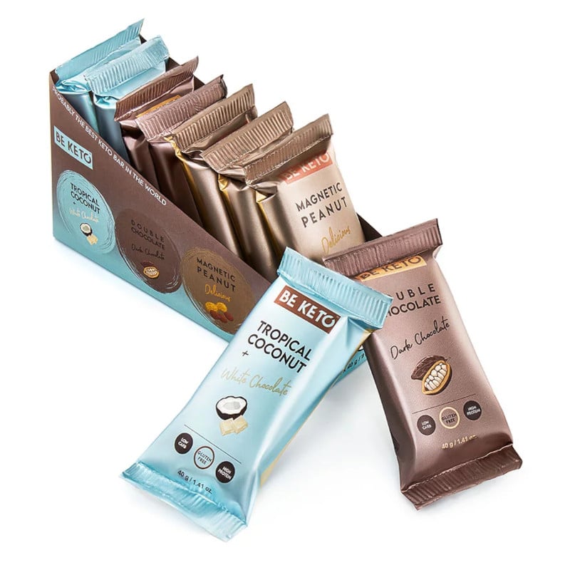 Zestaw Keto Batonów Mix smaków BeKeto – Idealny na szybką energiczną przekąskę – 9 x 40 g