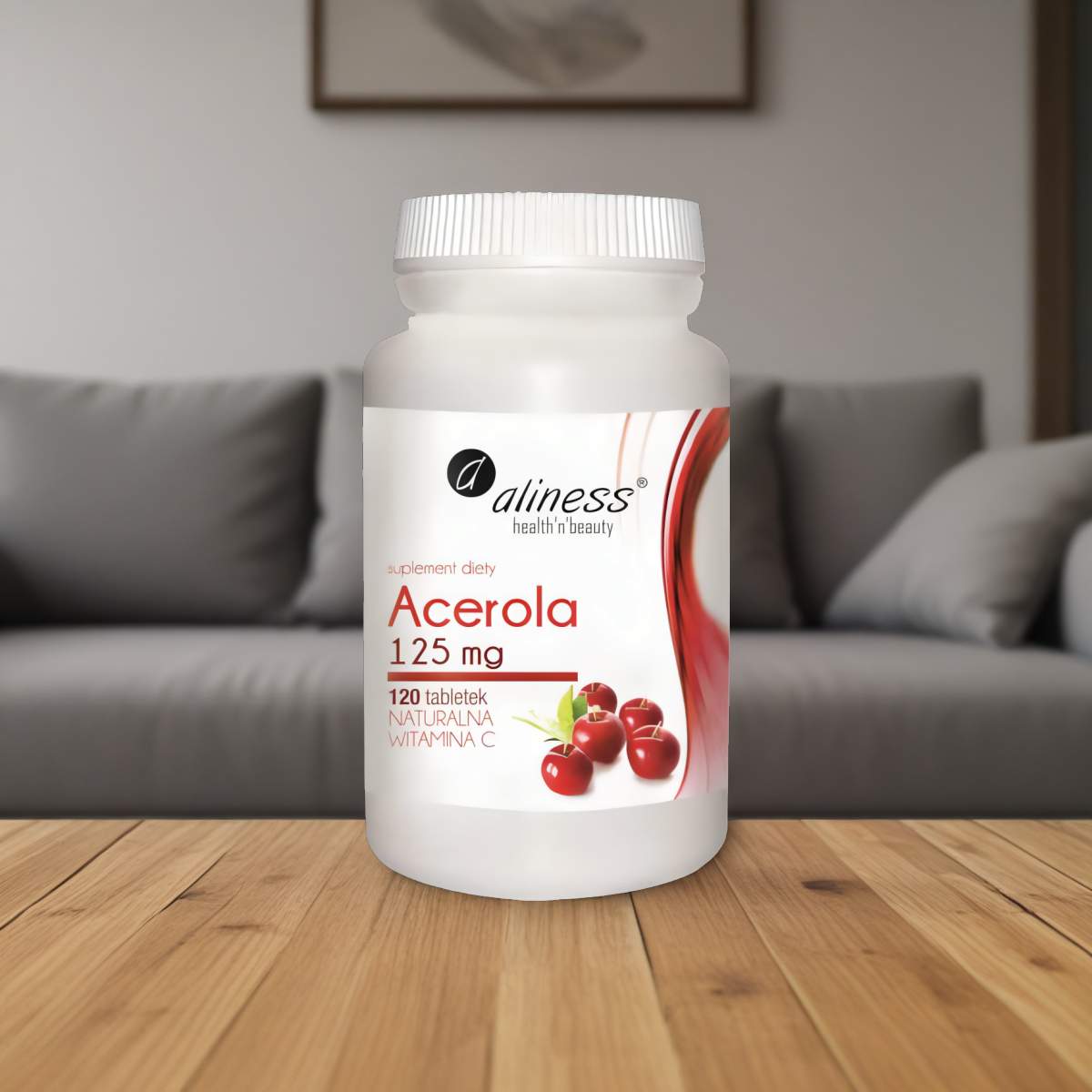 Acerola 125 mg Aliness - Naturalna Witamina C - 120 tabletek