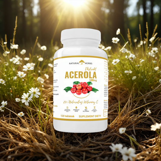 Acerola Ekstrakt 500 mg Naturalna witamina C Alto Pharma - 120 tabletek