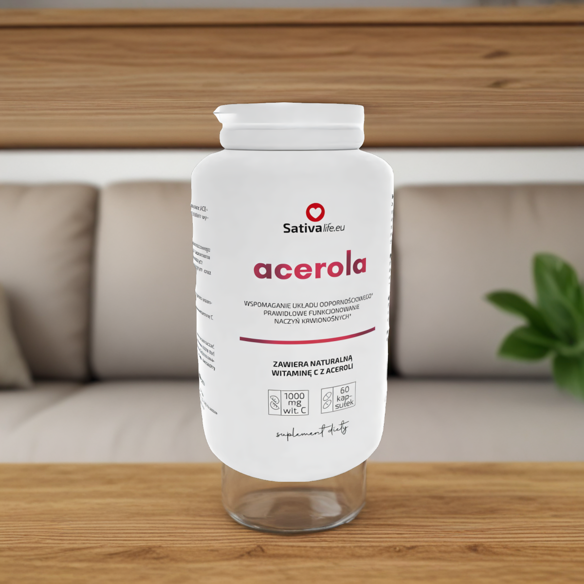 Acerola Sativa Life - Acerola naturalna witamina C - 60 kapsułek
