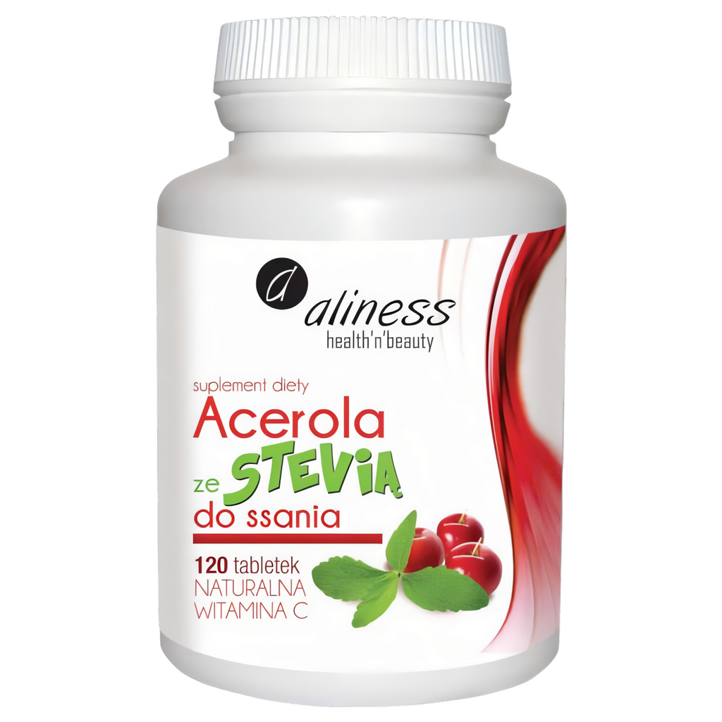 Acerola ze Stevią do ssania Aliness – Naturalna Witamina C – 120 tabletek