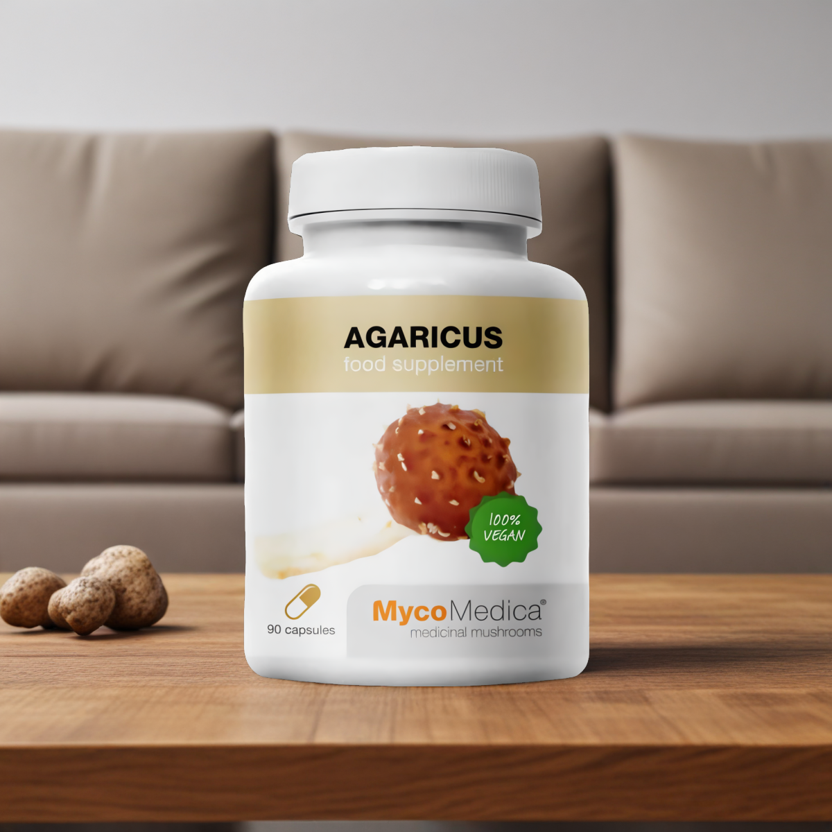Agaricus MycoMedica 500 mg - Wspiera naturalne mechanizmy obronne i odporność - 90 kapsułek