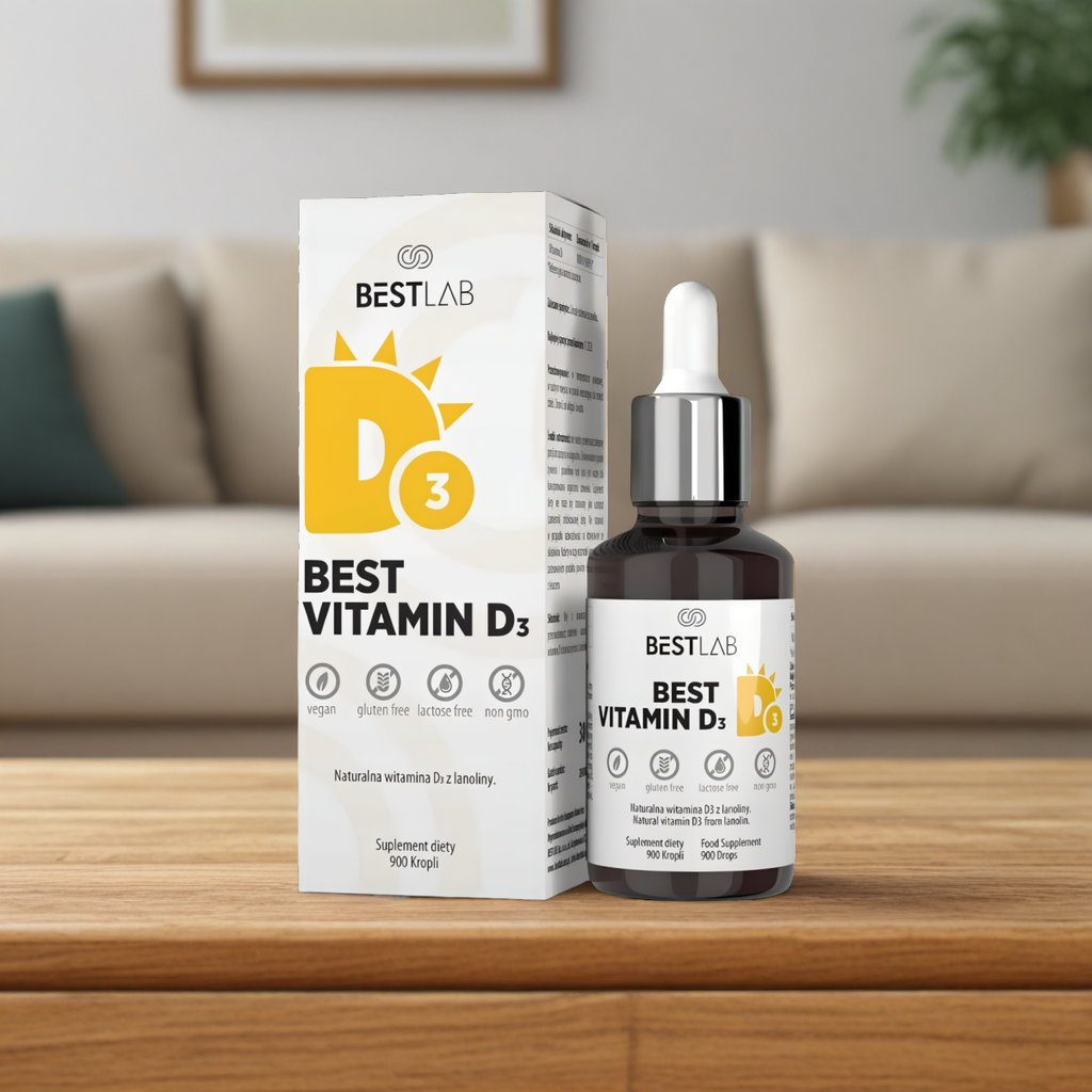 Best Vitamin D3 Best Lab - Naturalna Witamina D3 w kroplach z lanoliny - 30 ml