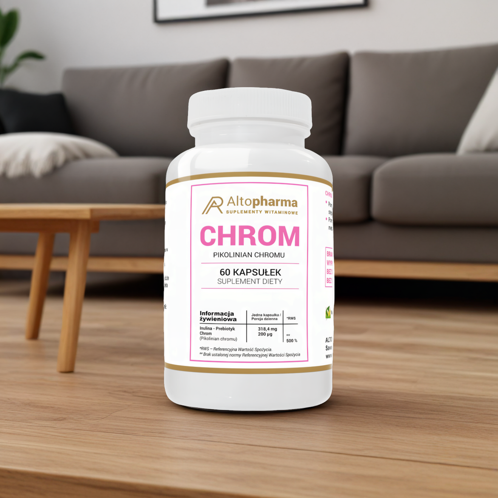 Chrom Alto Pharma - Pokolinian chromu wzbogacony o prebiotyk - 60 kapsułek