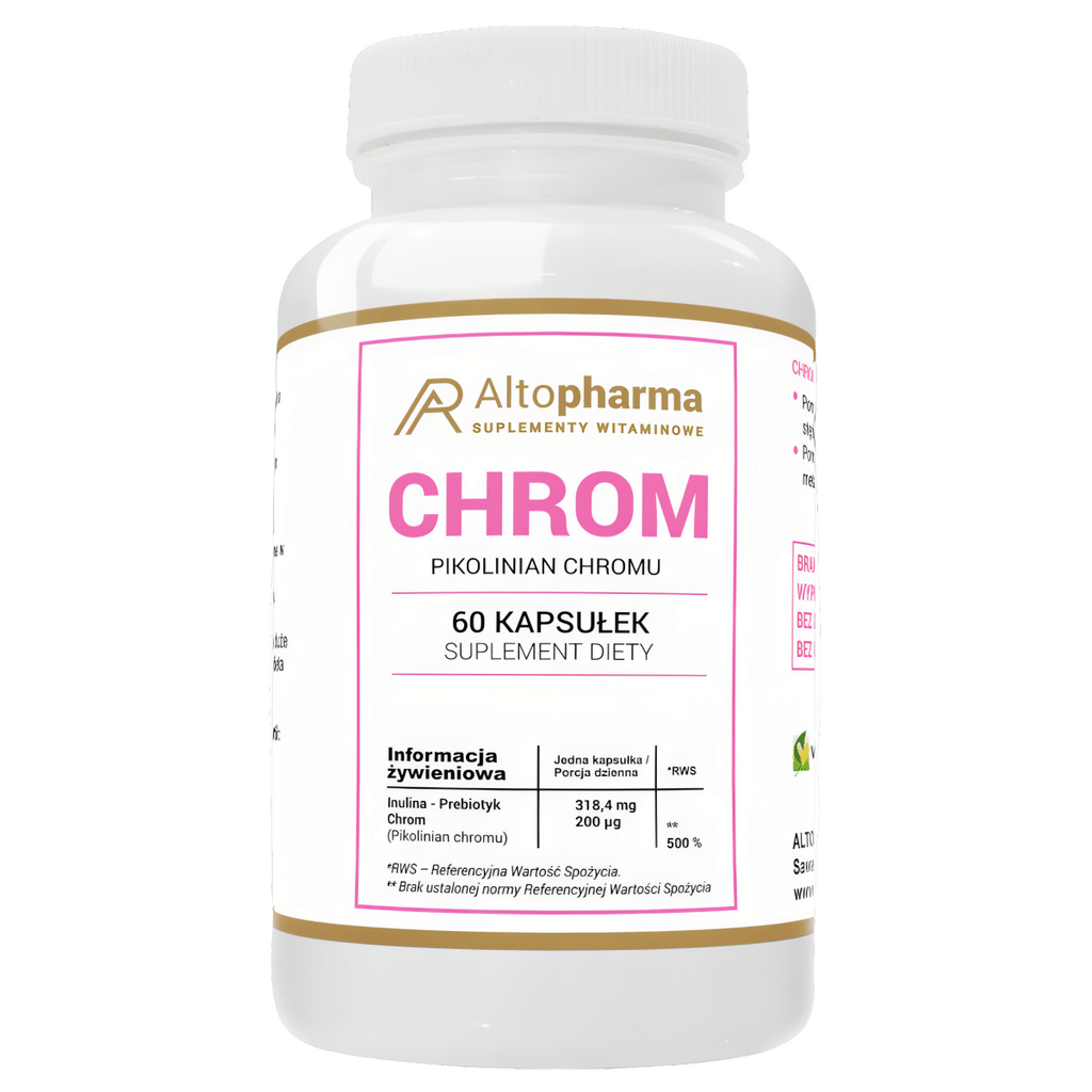 Chrom Alto Pharma - Pokolinian chromu wzbogacony o prebiotyk - 60 kapsułek