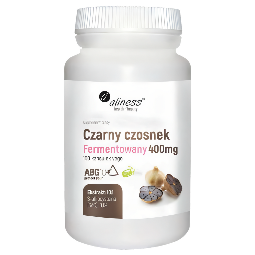 Czarny czosnek fermentowany ABG10+ 400 mg Aliness - 100 kapsułek