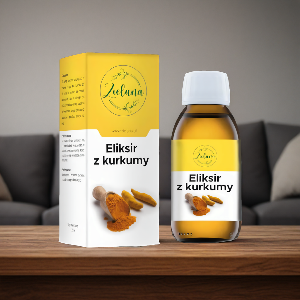 Eliksir z Kurkumy Zielana - Wspomaga trawienie -125ml
