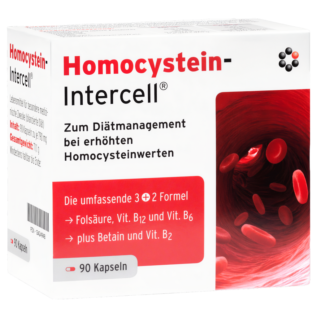 Homocystein intercell Mitopharma - Wsparcie prawidłowego poziomu homocysteiny - 90 kapsułek