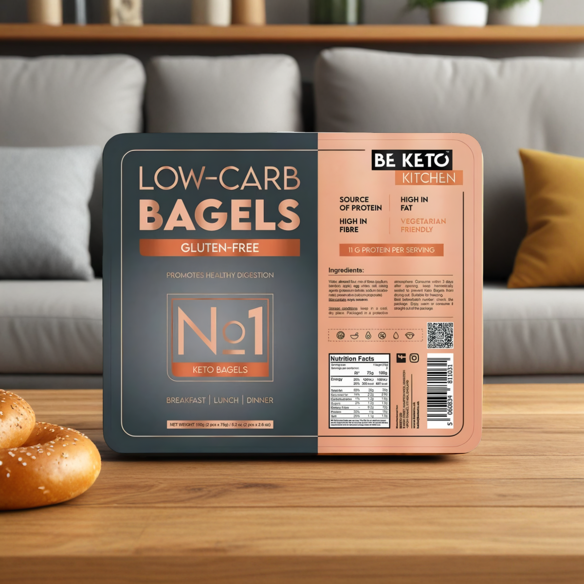 Keto Bajgle BeKeto - Bezglutenowe i wysokobiałkowe pieczywo - 150 g