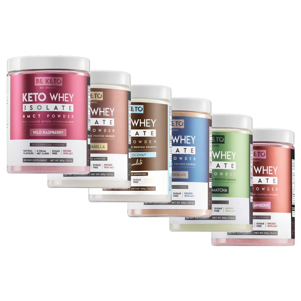 Keto Izolat Białka z olejem MCT BeKeto 300 g - Różne smaki (Smak: organiczna-matcha)