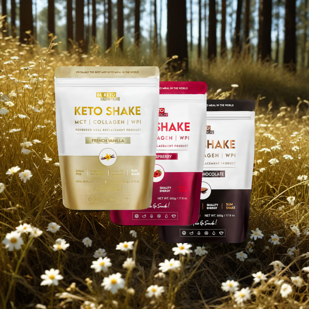 Keto Shake Wzbogacony Olejem MCT oraz Izolatem Białka BeKeto - Różne Smaki 500 g (Smak: naturalna-czekolada)