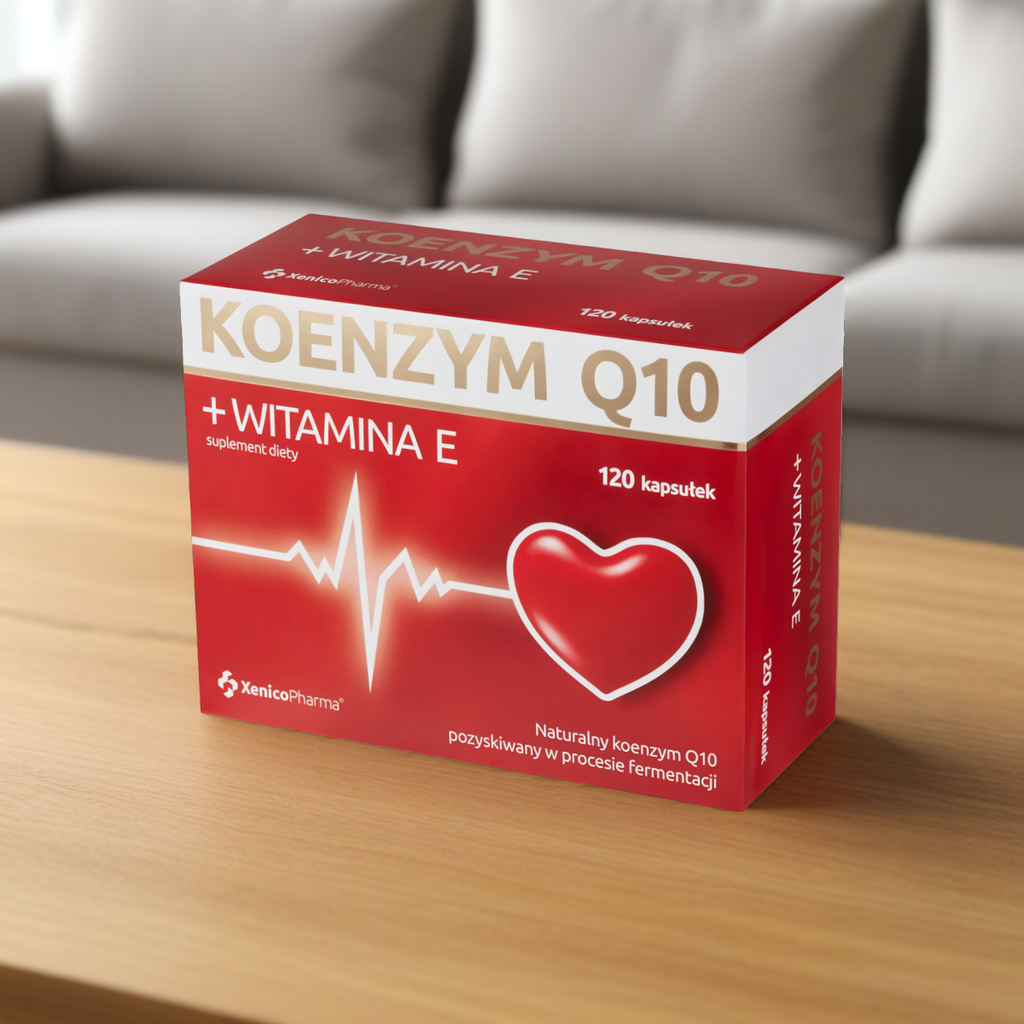 Koenzym Q10 z witaminą E Xenico Pharma - Wsparcie energii i komórek 120 kapsułek