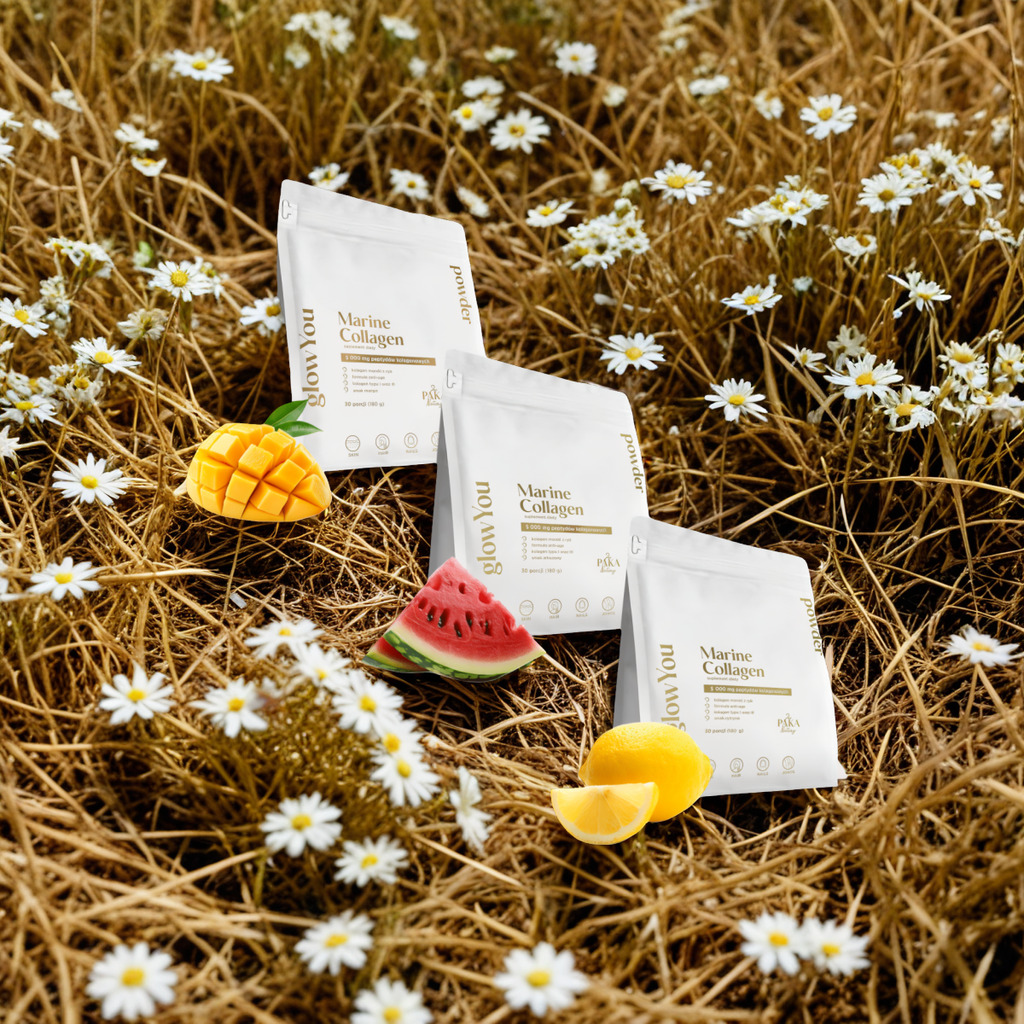 Kolagen morski glowYou Paka Natury - 5 000 mg - Mango, Arbuz i Cytryna - 30 porcji do picia (Smak: cytryna)
