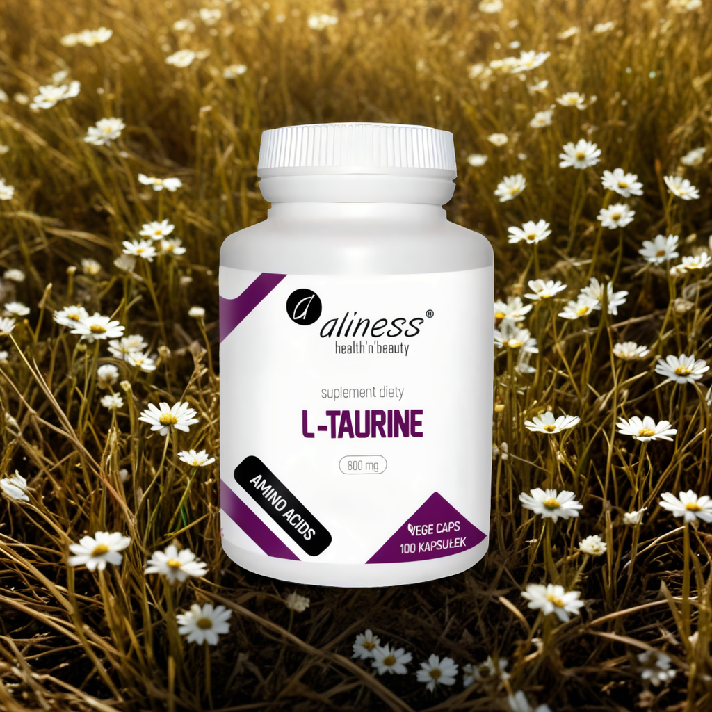 L-TAURINE 800 mg Aliness - Wsparcie mózgu, serca i mięśni - 100 kapsułek
