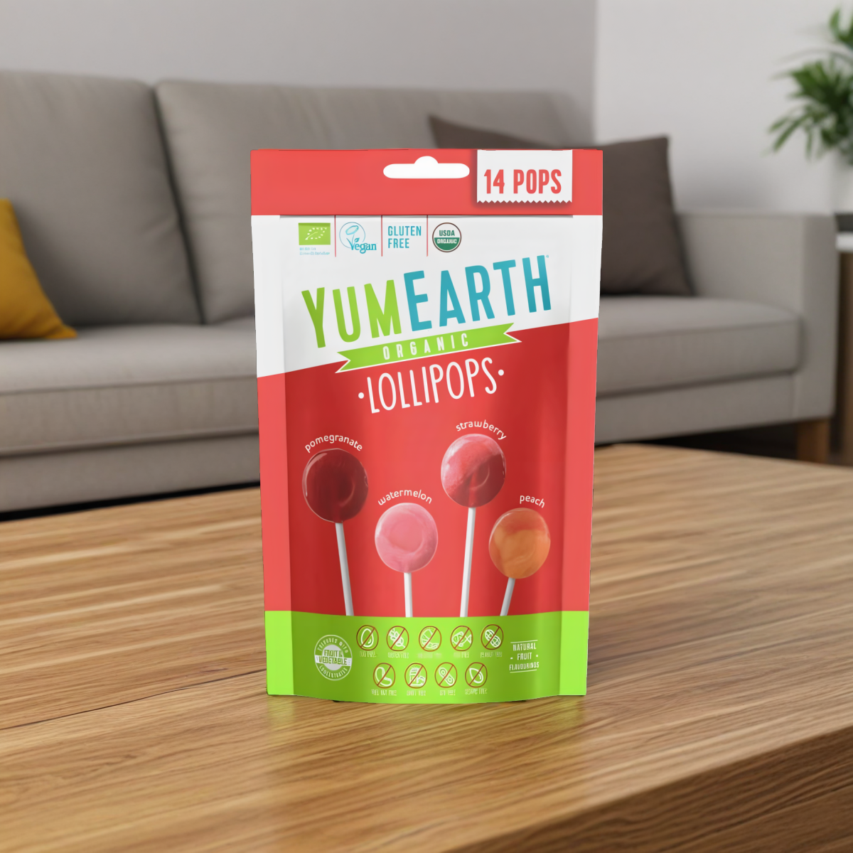Lizaki Owocowe EKO YumEarth Cztery smaki 87 g - 14 sztuk