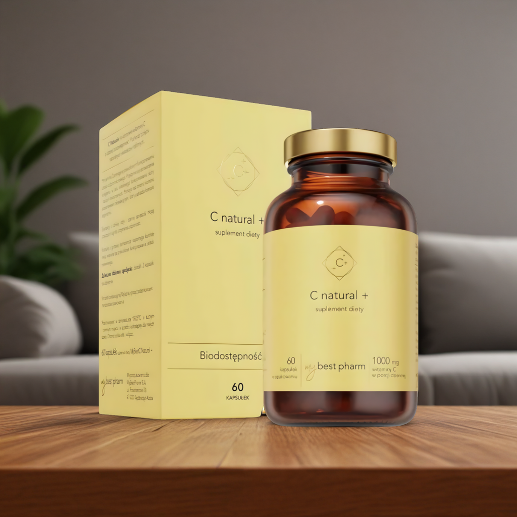 MyBestC Natural+ 1000mg MyBestPharm - Naturalne źródło witaminy C - 30 kapsułek
