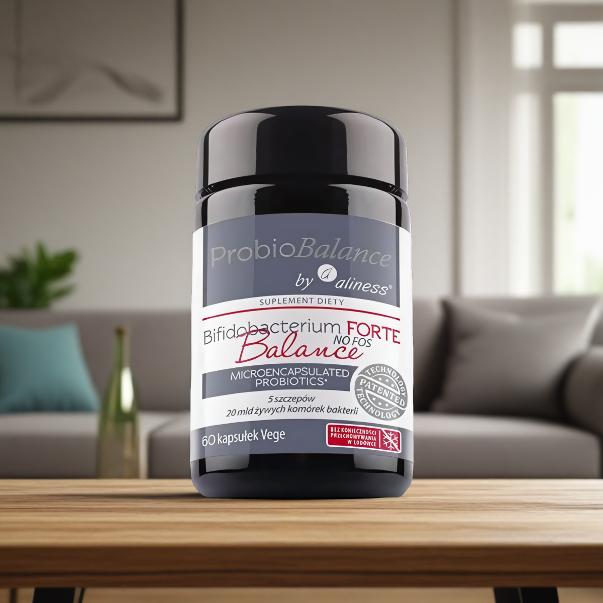Probiotyk BIFIDOBACTERIUM FORTE NO FOSS Balance ProbioBalance Aliness - 60 kapsułek Vege