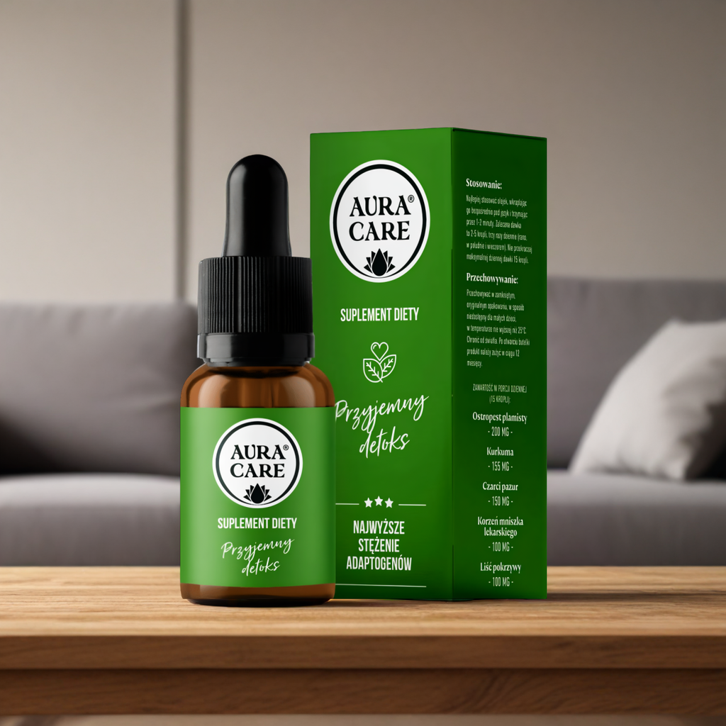 Przyjemny detoks Aura Care - Naturalne oczyszczenie organizmu - 15 ml (około 400 kropli)