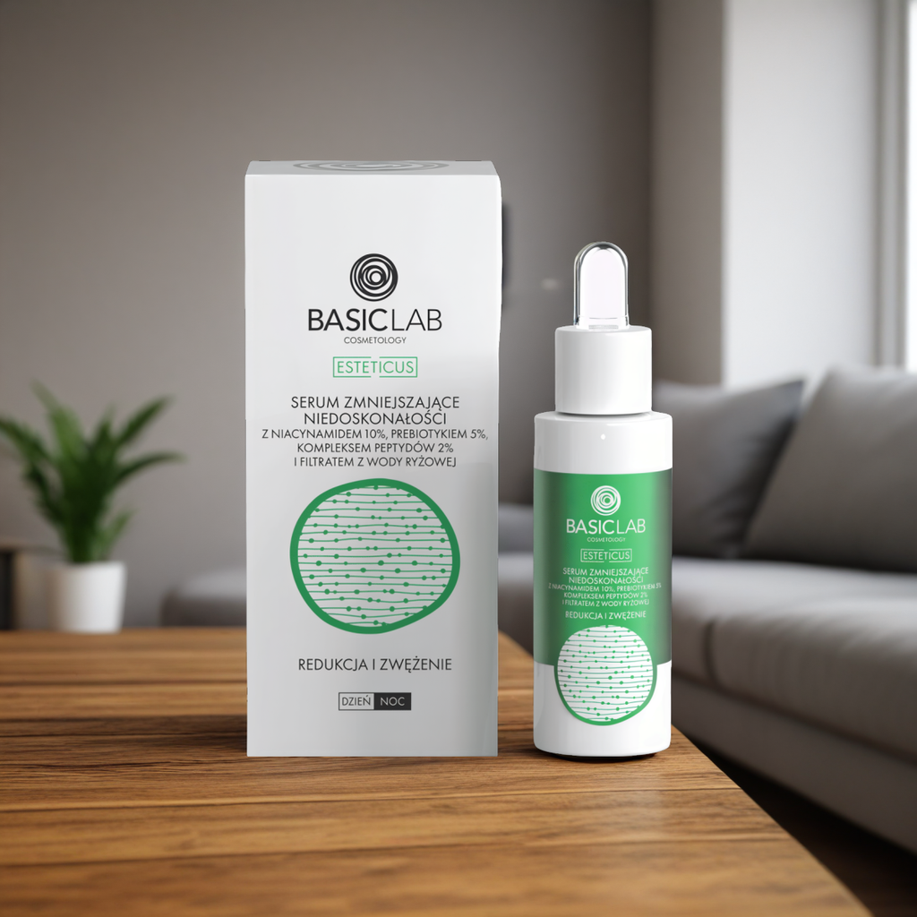 Serum zmniejszające niedoskonałości BASICLAB - Redukcja i Zwężenie - 30 ml