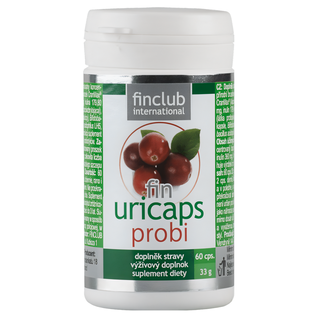 Uricaps probi Finclub - Ekstrakt z żurawiny, inulina, probiotyki - 60 kapsułek
