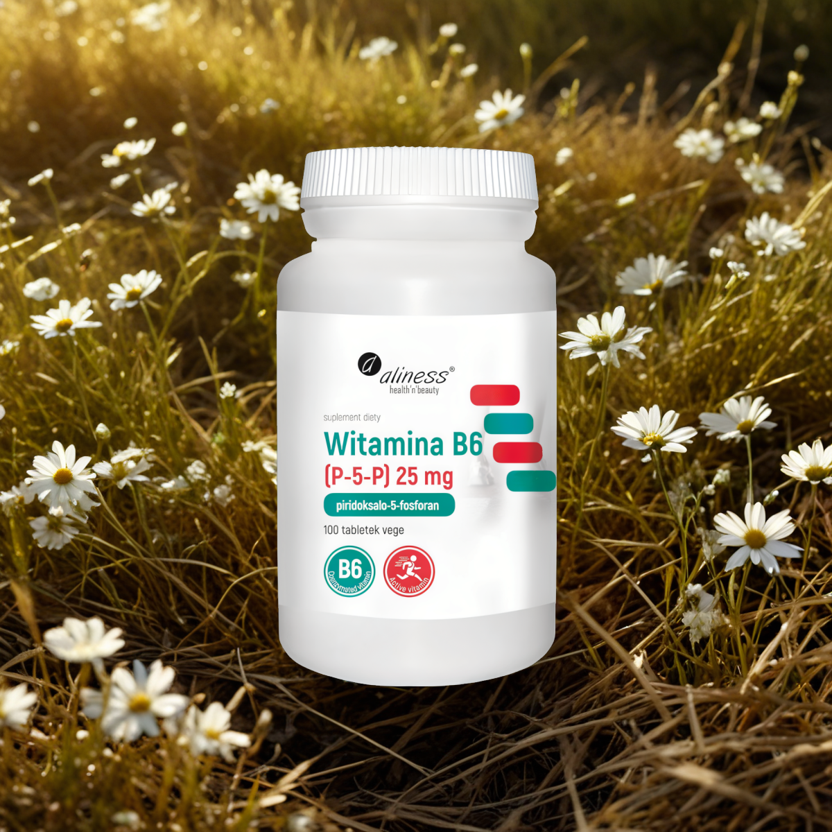 Witamina B6 (P-5-P) 25 mg Aliness - Aktywna forma - 100 tabletek
