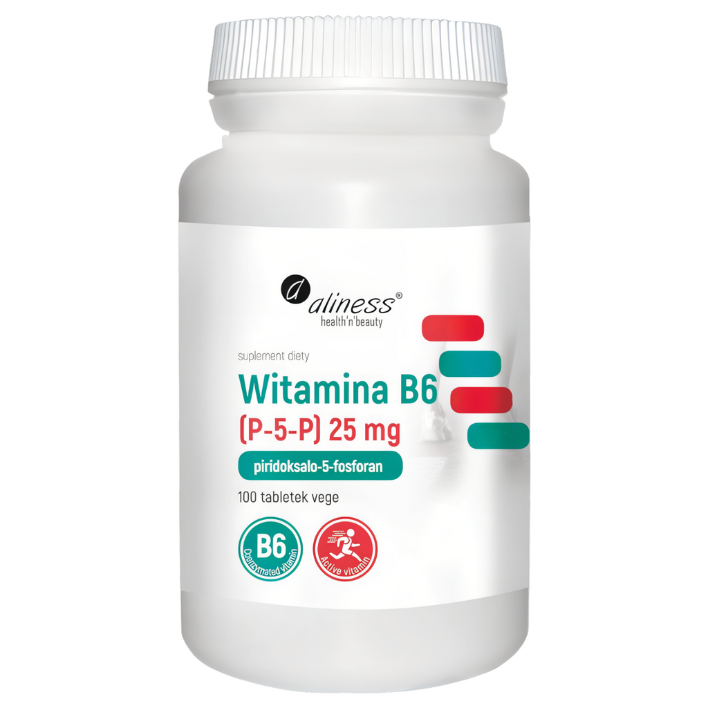 Witamina B6 (P-5-P) 25 mg Aliness - Aktywna forma - 100 tabletek