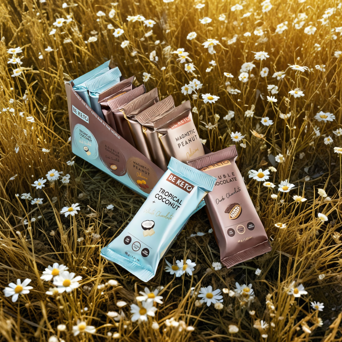 Zestaw Keto Batonów Mix smaków BeKeto – Idealny na szybką energiczną przekąskę – 9 x 40 g