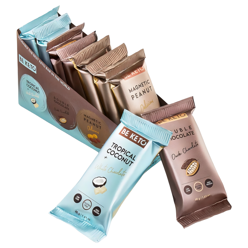 Zestaw Keto Batonów Mix smaków BeKeto – Idealny na szybką energiczną przekąskę – 9 x 40 g