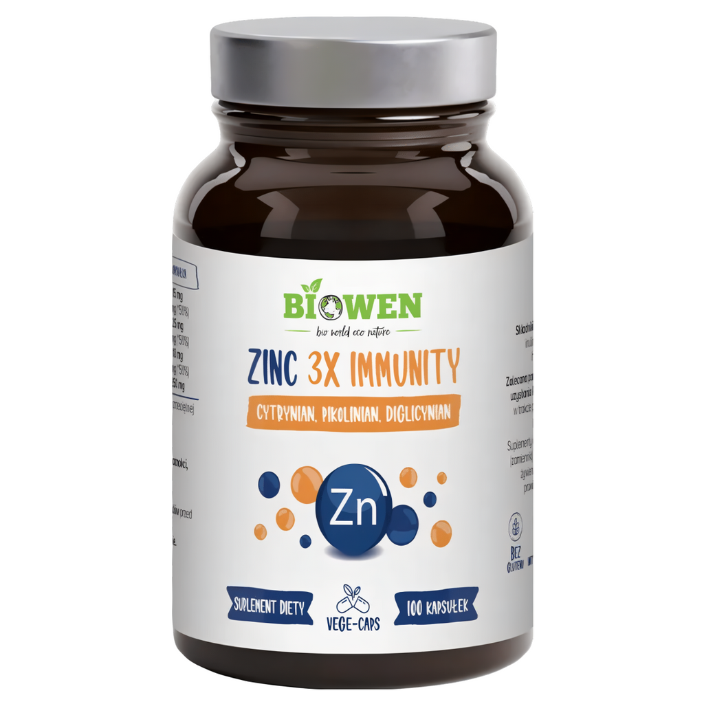 Zinc 3x Immunity Biowen - Cynk Complex - 100 kapsułek